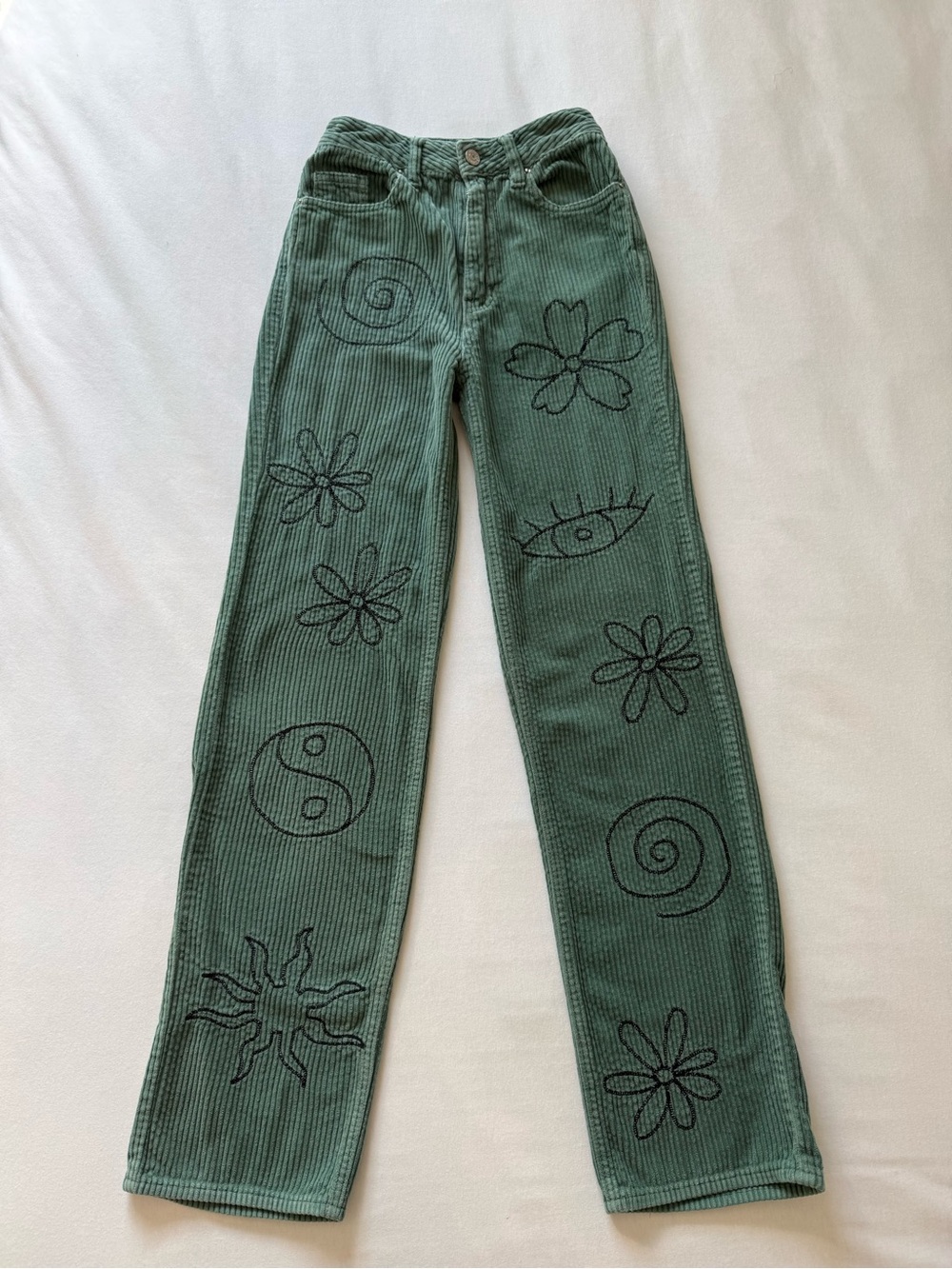 PacSun 90s Boyfriend Green Corduroy Pants | Size 23